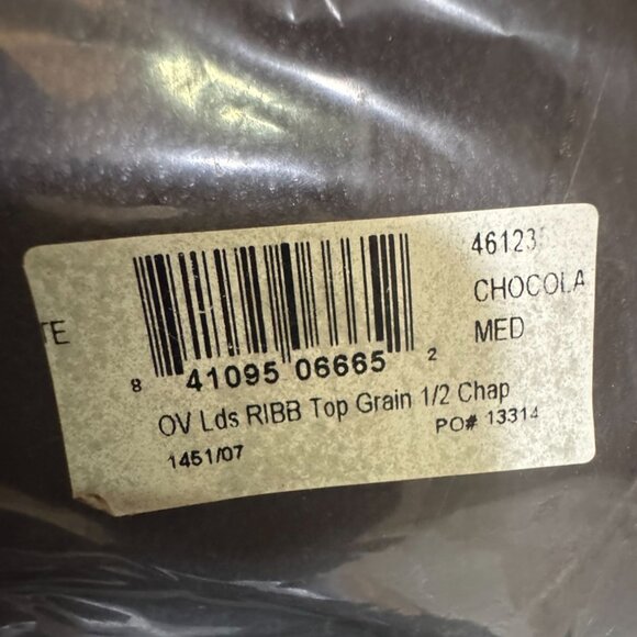 Ovation Stretch Rib Half Chaps Chocolate Medium Genuine Leather Riding Gear - Picture 3 of 7